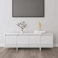 Miniatyrbillede 11 af 11: vidaXL tv-bord 120x30x40,5 cm spånplade hvid højglans