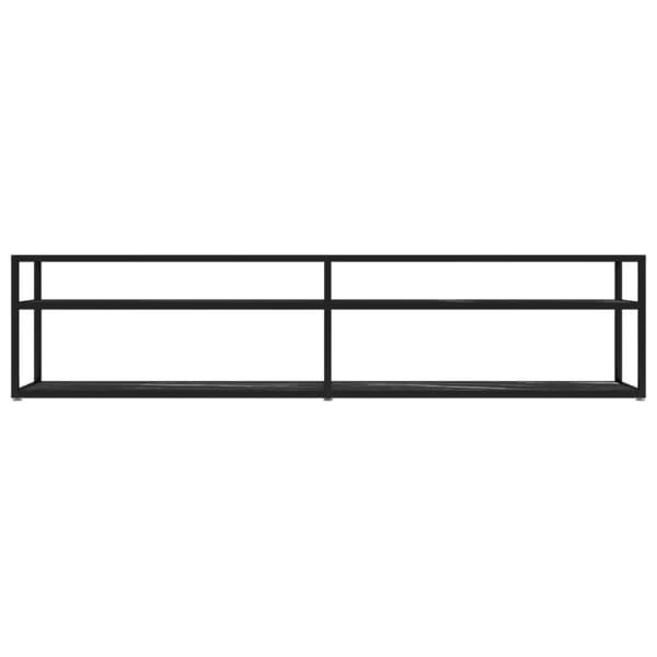 vidaXL tv-bord 180x40x40,5 cm hærdet glas marmoreffekt sort
