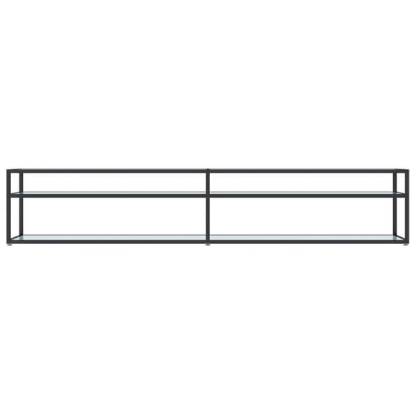 vidaXL TV-bänk vit marmor 220x40x40,5 cm härdat glas