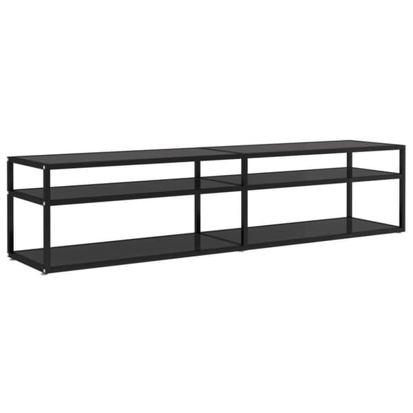 vidaXL Tv-bänk svart 180x40x40,5 cm härdat glas