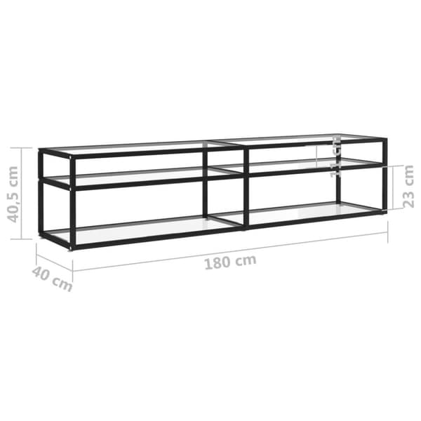 vidaXL TV-taso läpikuultava 180x40x40,5 cm karkaistu lasi