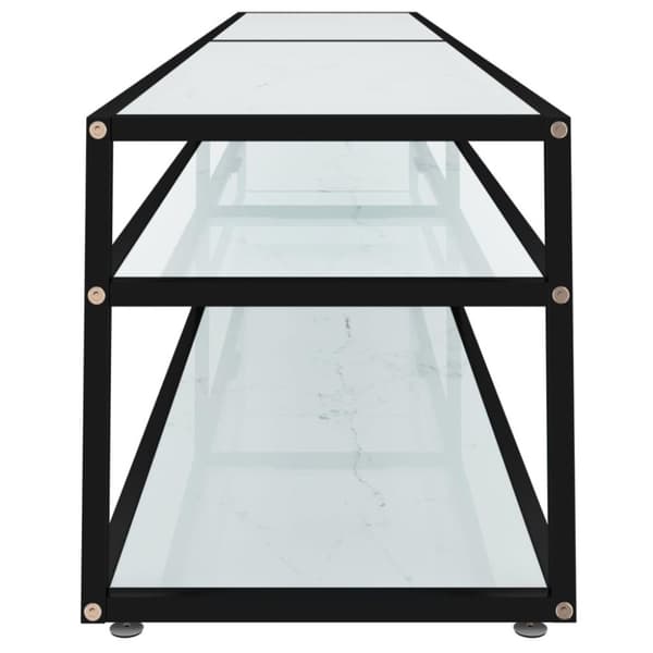 vidaXL TV-taso valkoinen marmori 220x40x40,5 cm karkaistu lasi