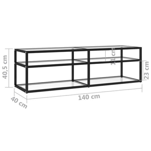 vidaXL Tv-bänk transparent 140x40x40,5 cm härdat glas