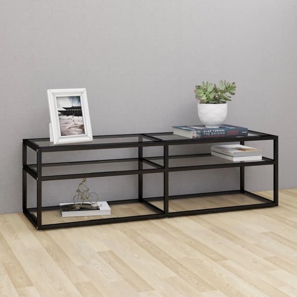 vidaXL Tv-bänk transparent 140x40x40,5 cm härdat glas