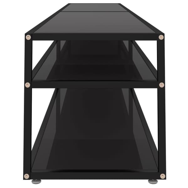 vidaXL Tv-bänk svart 220x40x40,5 cm härdat glas