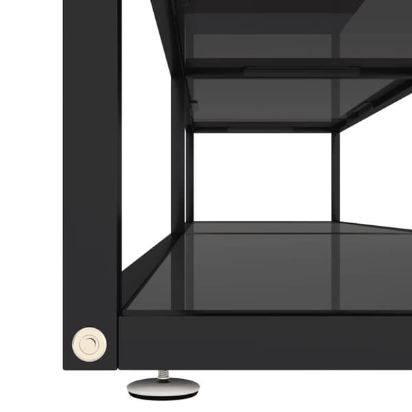 vidaXL Tv-bänk svart 220x40x40,5 cm härdat glas