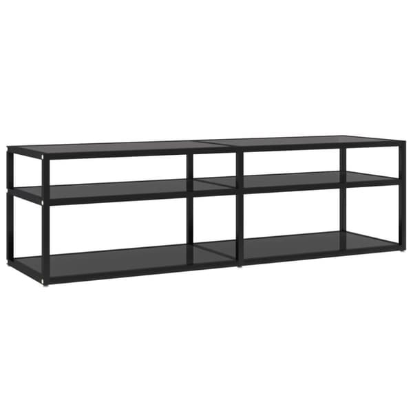 vidaXL TV-benk svart 140x40x40,5 cm herdet glass