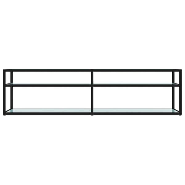 vidaXL TV-benk hvit marmor 160x40x40,5 cm herdet glass