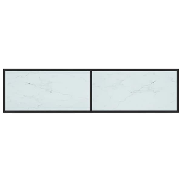 vidaXL TV-benk hvit marmor 160x40x40,5 cm herdet glass