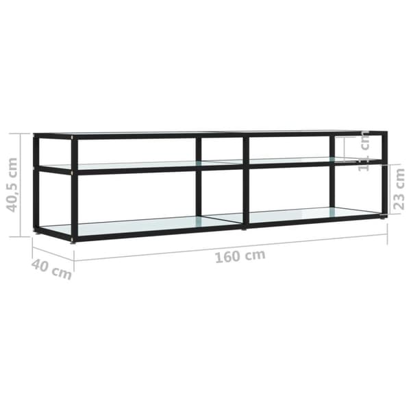 vidaXL TV-benk hvit marmor 160x40x40,5 cm herdet glass