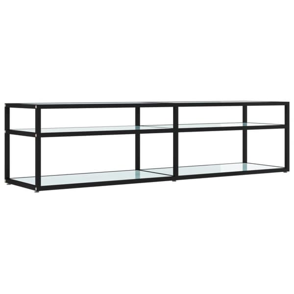vidaXL TV-benk hvit marmor 160x40x40,5 cm herdet glass