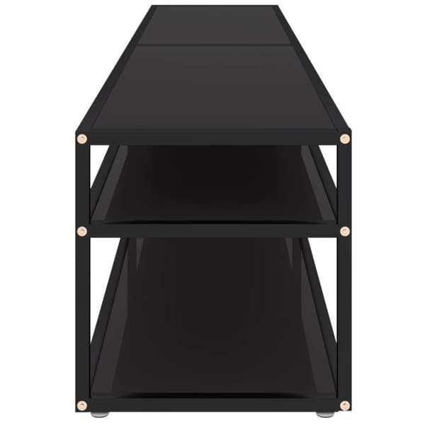 vidaXL tv-bord 200x40x40,5 cm hærdet glas sort