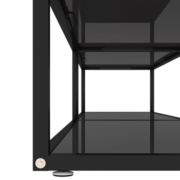 vidaXL tv-bord 200x40x40,5 cm hærdet glas sort