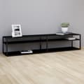 Miniatyrbillede 7 af 8: vidaXL tv-bord 200x40x40,5 cm hærdet glas sort