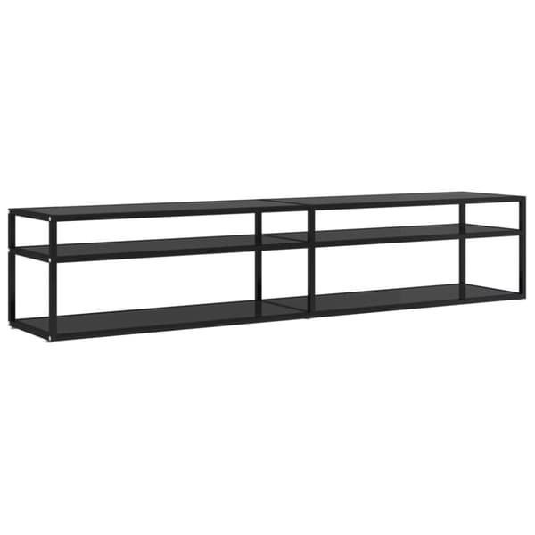 vidaXL tv-bord 200x40x40,5 cm hærdet glas sort
