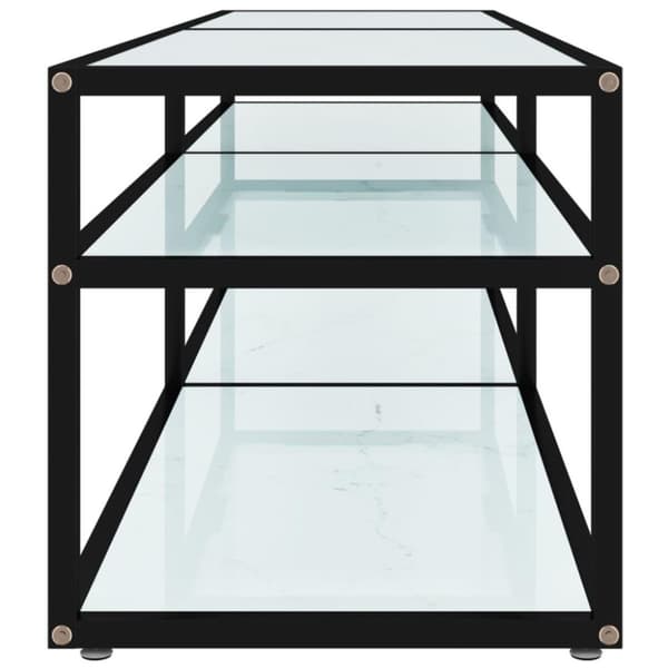 vidaXL tv-bord 160x40x40,5 cm hærdet glas marmoreffekt hvid