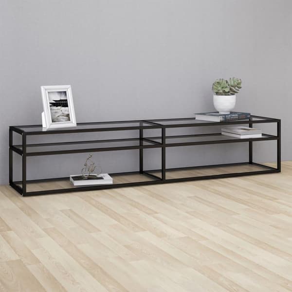 vidaXL tv-bord 200x40x40,5 cm hærdet glas transparent