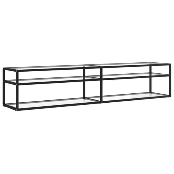 vidaXL tv-bord 200x40x40,5 cm hærdet glas transparent