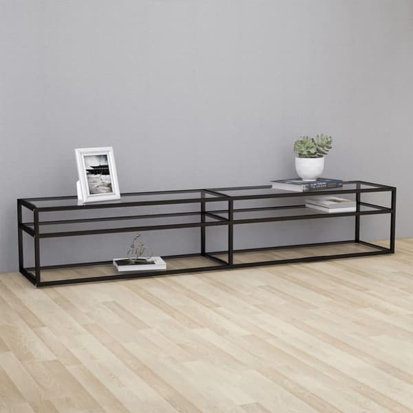 vidaXL TV-taso läpikuultava 220x40x40,5 cm karkaistu lasi