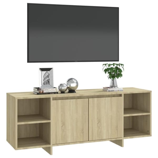 vidaXL TV-bänk sonoma-ek 130x35x50 cm spånskiva