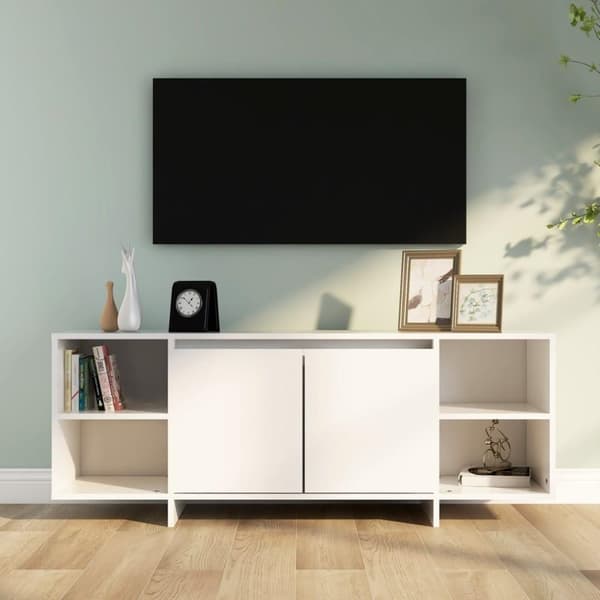 vidaXL TV-bänk vit 130x35x50 cm spånskiva