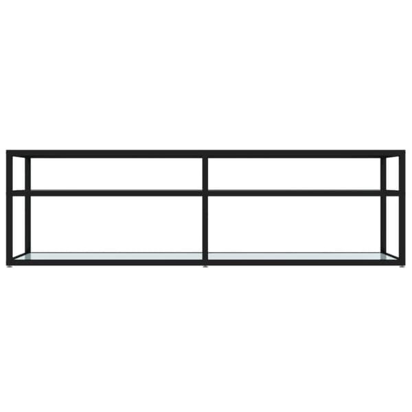 vidaXL tv-bord 140x40x40,5 cm hærdet glas marmoreffekt hvid