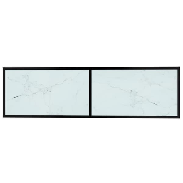 vidaXL tv-bord 140x40x40,5 cm hærdet glas marmoreffekt hvid