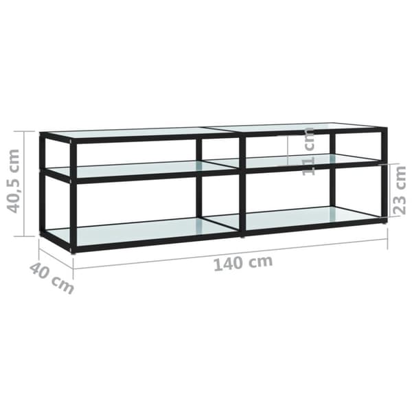 vidaXL tv-bord 140x40x40,5 cm hærdet glas marmoreffekt hvid