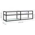 Miniatyrbillede 7 af 9: vidaXL tv-bord 140x40x40,5 cm hærdet glas marmoreffekt hvid