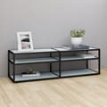 Miniatyrbillede 9 af 9: vidaXL tv-bord 140x40x40,5 cm hærdet glas marmoreffekt hvid