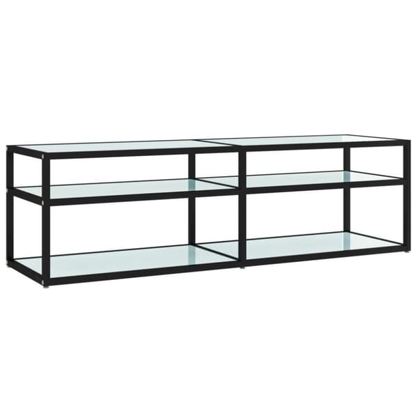 vidaXL tv-bord 140x40x40,5 cm hærdet glas marmoreffekt hvid