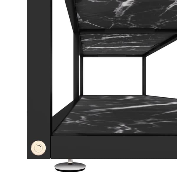 vidaXL tv-bord 220x40x40,5 cm hærdet glas marmoreffekt sort
