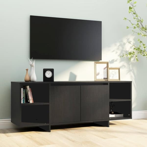 vidaXL TV-benk svart 130x35x50 cm sponplate