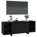 Miniatyrbilde 4 av 10: vidaXL TV-benk svart 130x35x50 cm sponplate