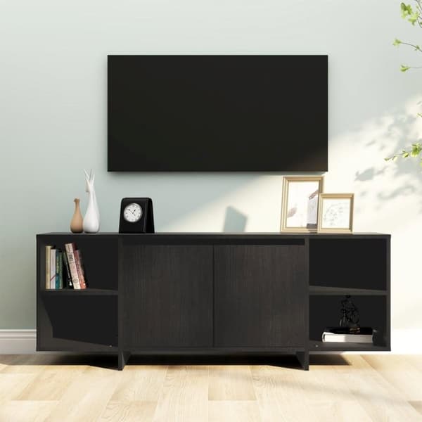 vidaXL TV-benk svart 130x35x50 cm sponplate