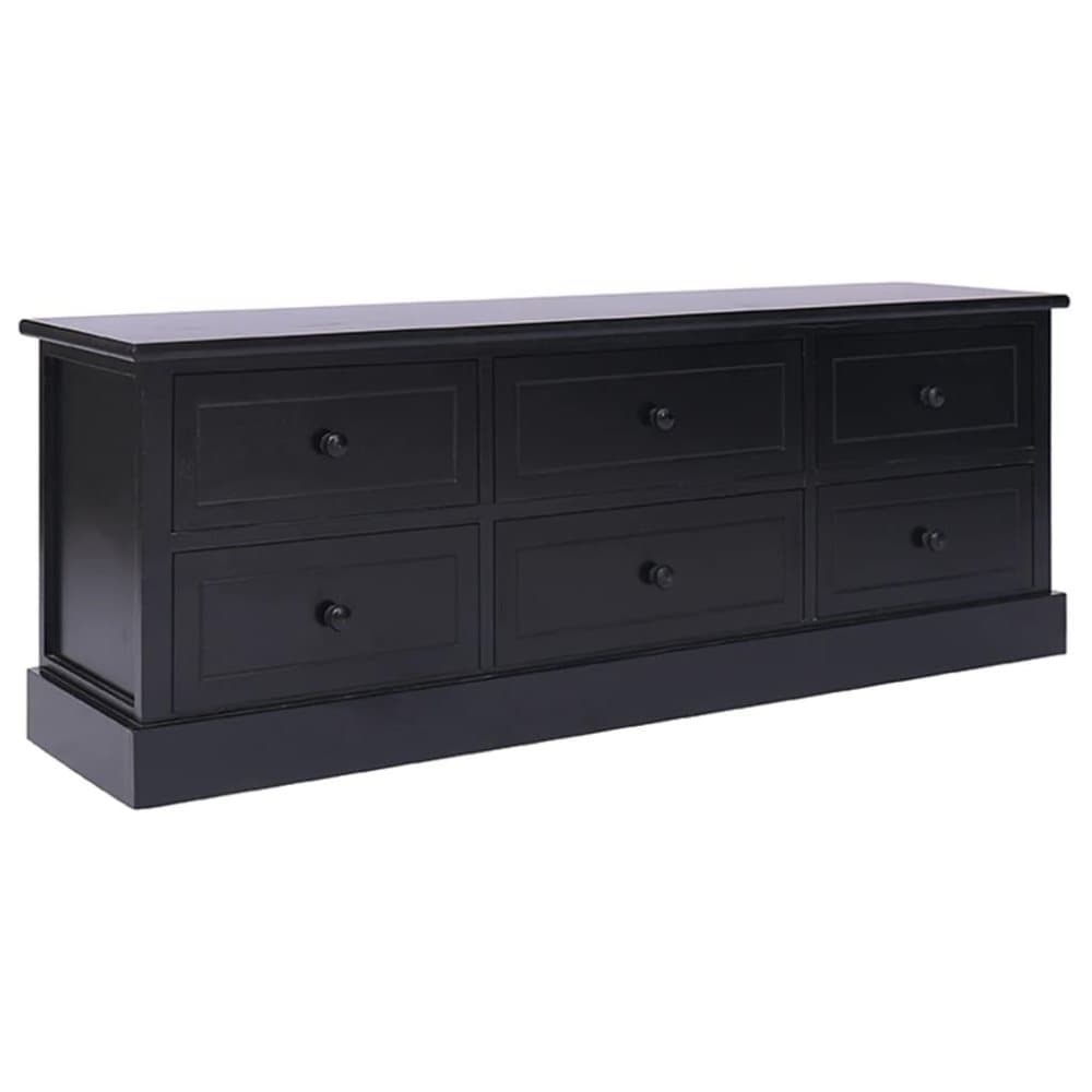 vidaXL TV-bänk svart 108x30x40 cm massivt kejsarträ