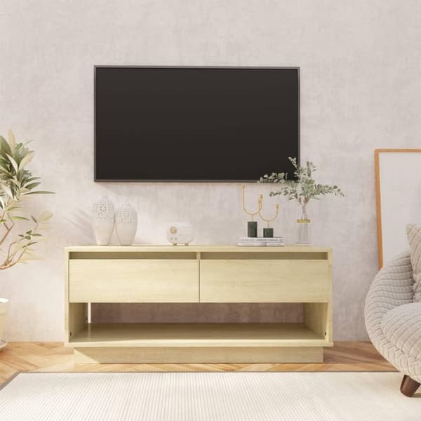 vidaXL tv-bord 102x41x44 cm spånplade sonoma-eg
