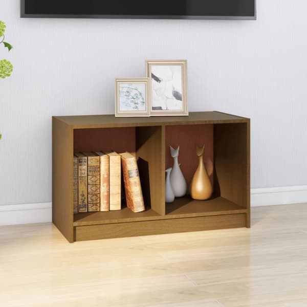 vidaXL TV-bänk honungsbrun 70x33x42 cm massiv furu