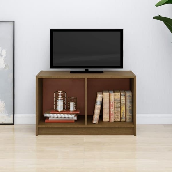 vidaXL TV-bänk honungsbrun 70x33x42 cm massiv furu