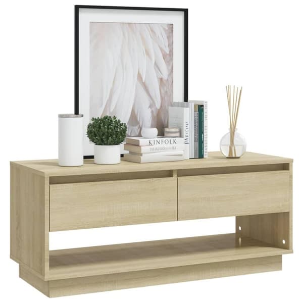 vidaXL TV-benk sonoma eik 102x41x44 cm sponplate