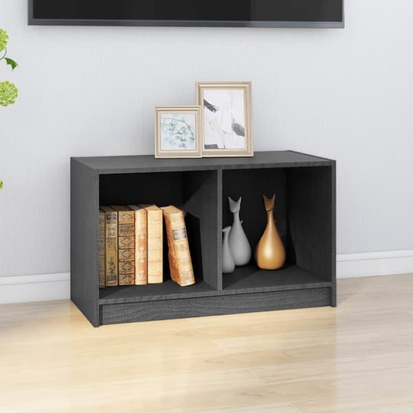 vidaXL TV-benk grå 70x33x42 cm heltre furu