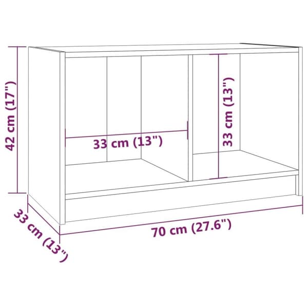 vidaXL TV-benk 70x33x42 cm heltre furu