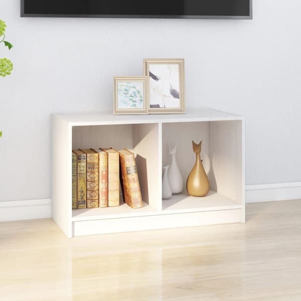 vidaXL TV-benk hvit 70x33x42 cm heltre furu