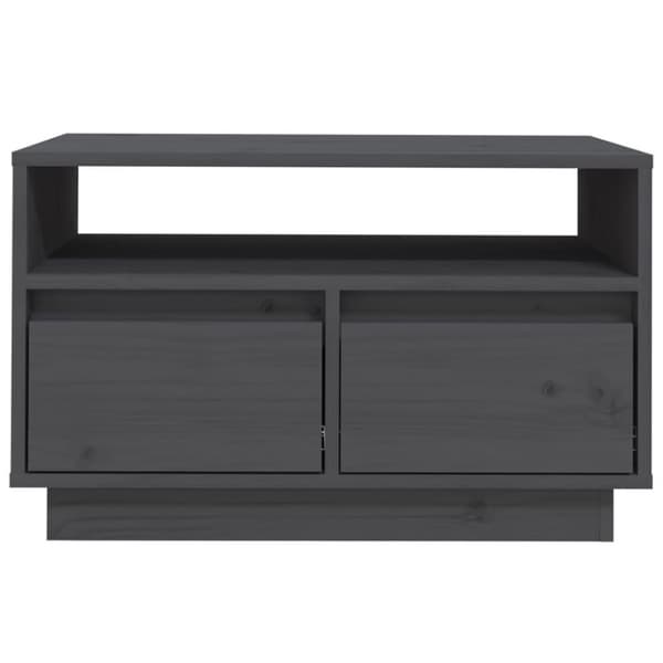 vidaXL Tv-bänk grå 60x35x37 cm massiv furu
