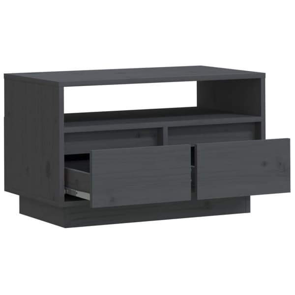 vidaXL Tv-bänk grå 60x35x37 cm massiv furu