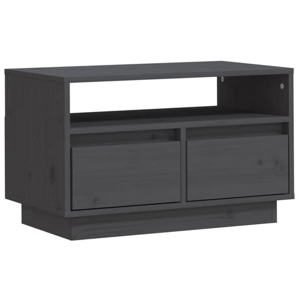 vidaXL Tv-bänk grå 60x35x37 cm massiv furu