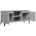 Miniatyrbilde 5 av 11: vidaXL TV-benk med metallben grå sonoma eik 103,5x35x50 cm