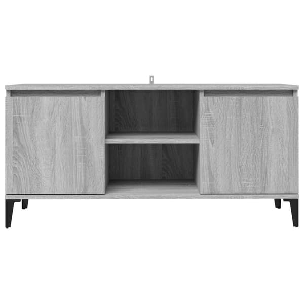 vidaXL TV-benk med metallben grå sonoma eik 103,5x35x50 cm