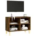 Miniatyrbilde 3 av 9: vidaXL TV-benk med ben i heltre røkt eik 69,5x30x50 cm