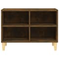 Miniatyrbilde 4 av 9: vidaXL TV-benk med ben i heltre røkt eik 69,5x30x50 cm